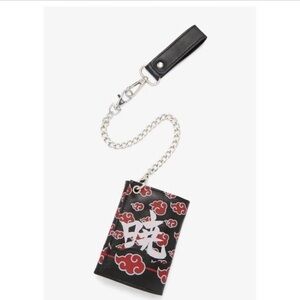 Naruto Cloud Tri-Fold Pattern Wallet with Chain - NWT!